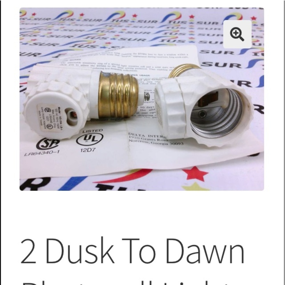 2 Dusk To Dawn Photocell Light Control Auto Sensor Light Socket KS-25A LS-1